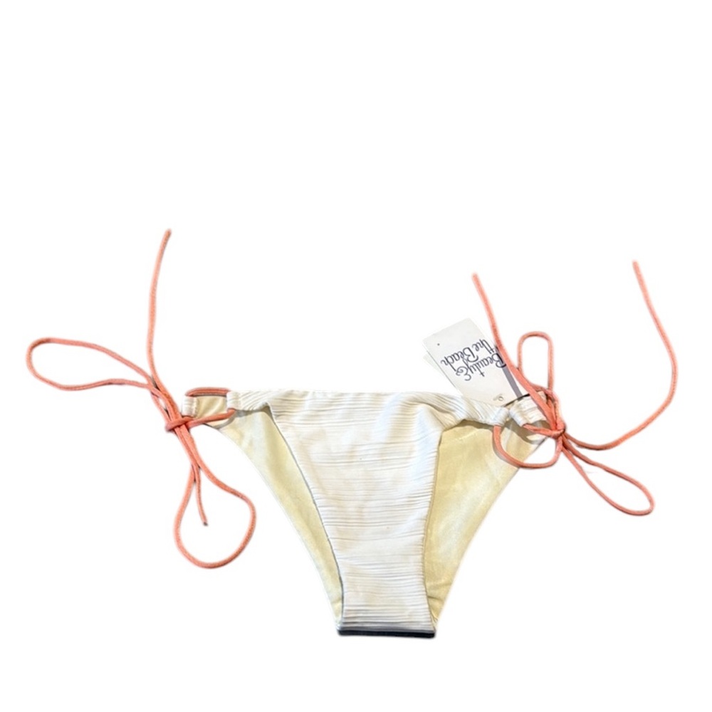 Beauty & The Beach Cream Jacquard Bikini Bottom